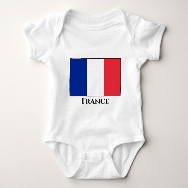 Body Para Bebê Bandeira França (Francês) (Frente)