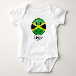 Body Para Bebê Bandeira jamaicana sorridente