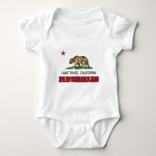 Body Para Bebê bandeira Lake Tahoe de Califórnia afligido