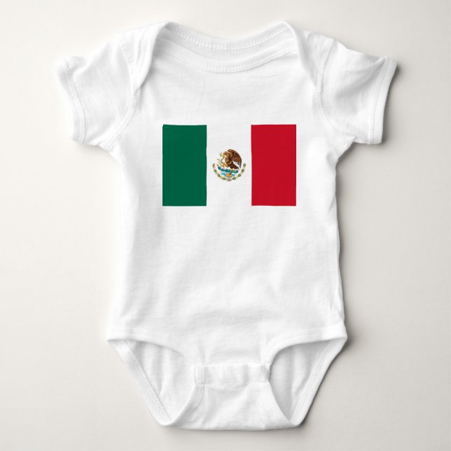 Body Para Bebê Bandeira mexicana (Frente)