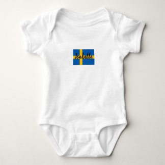 Body Para Bebê Bandeira moderna da Suécia Nome personalizado suec