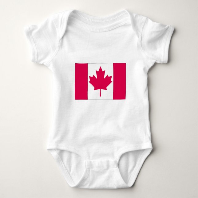 Body Para Bebê Bandeira Nacional Canadense (Frente)