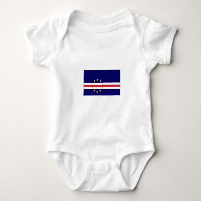 Body Para Bebê Bandeira nacional de Cabo Verde (Frente)