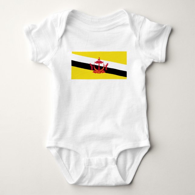 Body Para Bebê Bandeira Patriótica de Brunei (Frente)