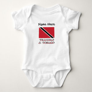Body Para Bebê Bandeira Personalizada de Trinidad Tobago 