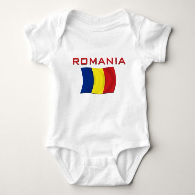 Body Para Bebê Bandeira romena (vermelha) (Frente)