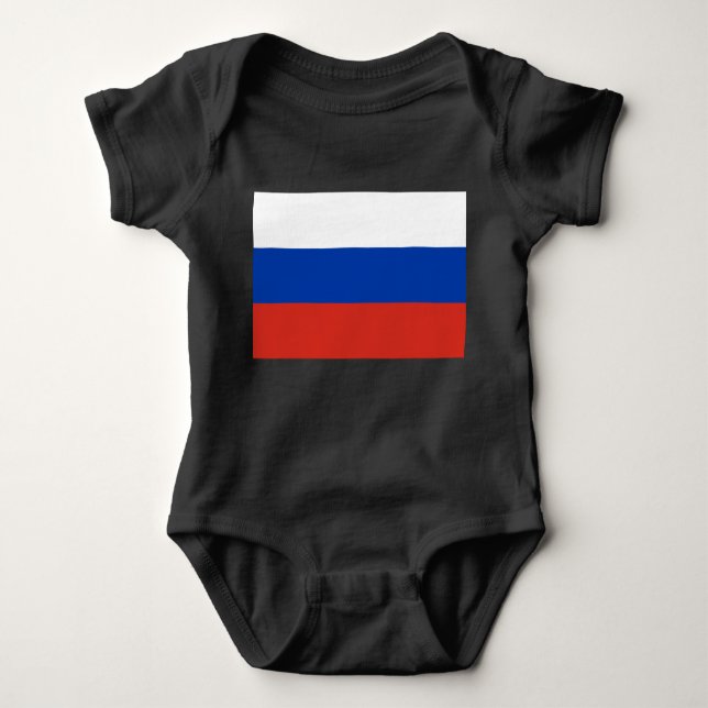 Body Para Bebê Bandeira Russa (Rússia) Bebê-Roupa-Roupa (Frente)