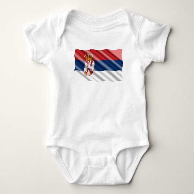 Body Para Bebê Bandeira sérvia (Frente)