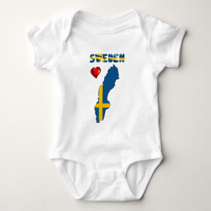 Body Para Bebê Bandeira sueca