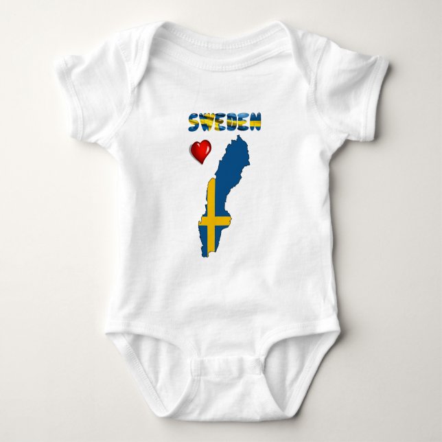 Body Para Bebê Bandeira sueca (Frente)