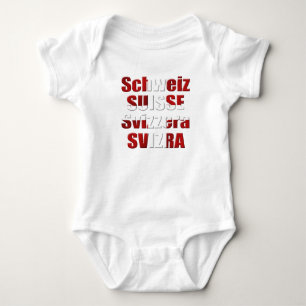 Body Para Bebê Bandeira suíça do presente das línguas oficiais