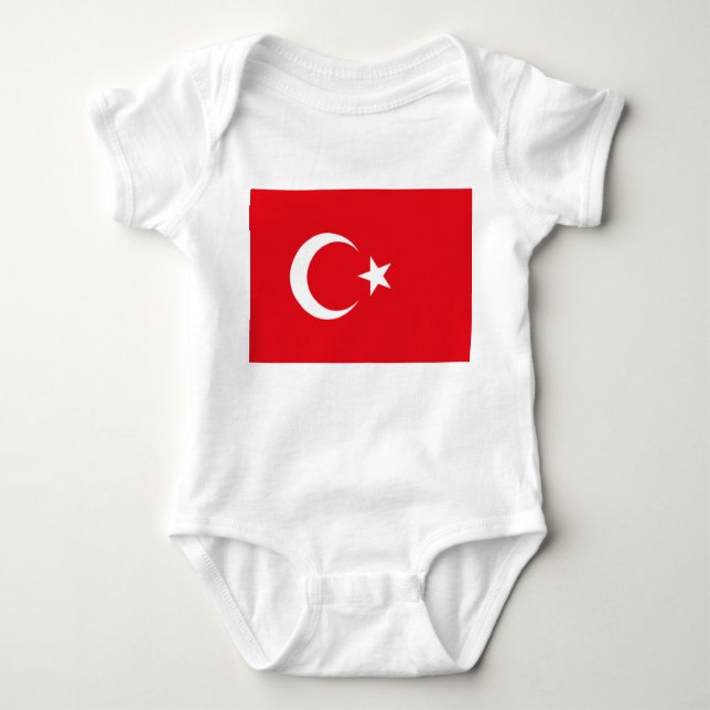 Body Para Bebê Bandeira Turca (Turquia) (Frente)