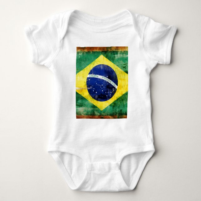Body Para Bebê Bandeira velha de Brasil (Frente)