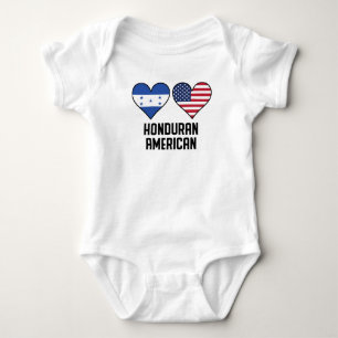 Body Para Bebê Bandeiras americanas do coração do Honduran