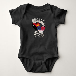 Body Para Bebê Bandeiras do Coração Papuásio Americano Papua-Nova