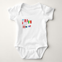 Body Para Bebê bandeiras do mundo