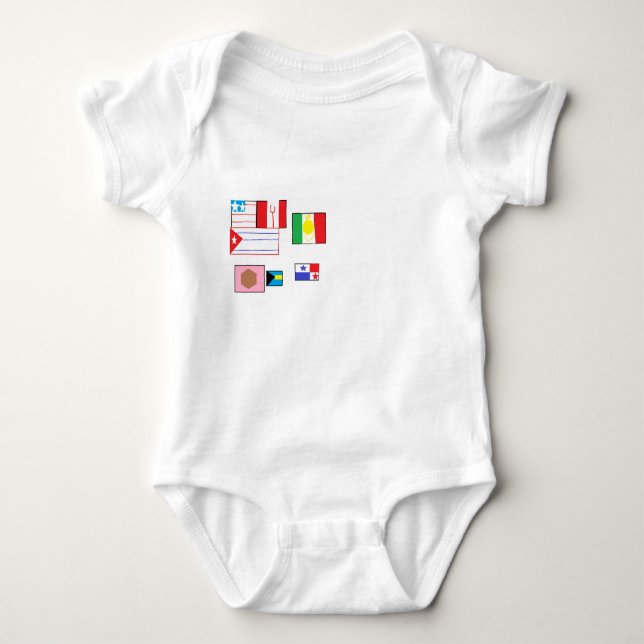 Body Para Bebê bandeiras do mundo (Frente)