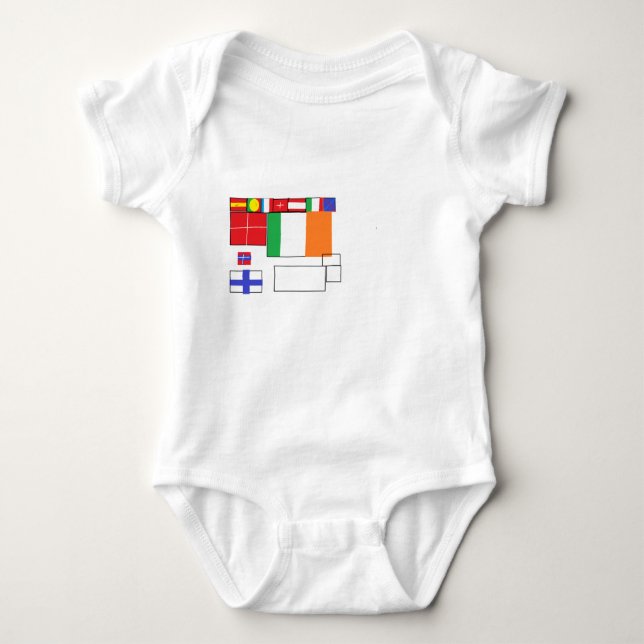 Body Para Bebê bandeiras do mundo (Frente)