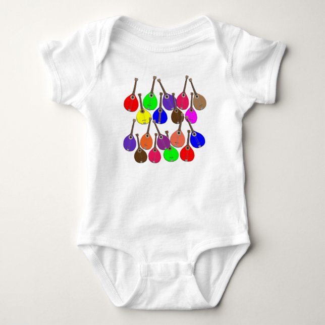 Body Para Bebê bandolim arco-íris (Frente)