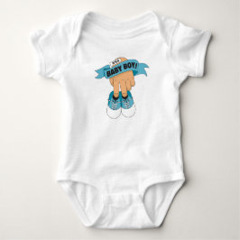 Body Para Bebê Banner de Sapato de Bebê Menino – Uma Benvinda Clá