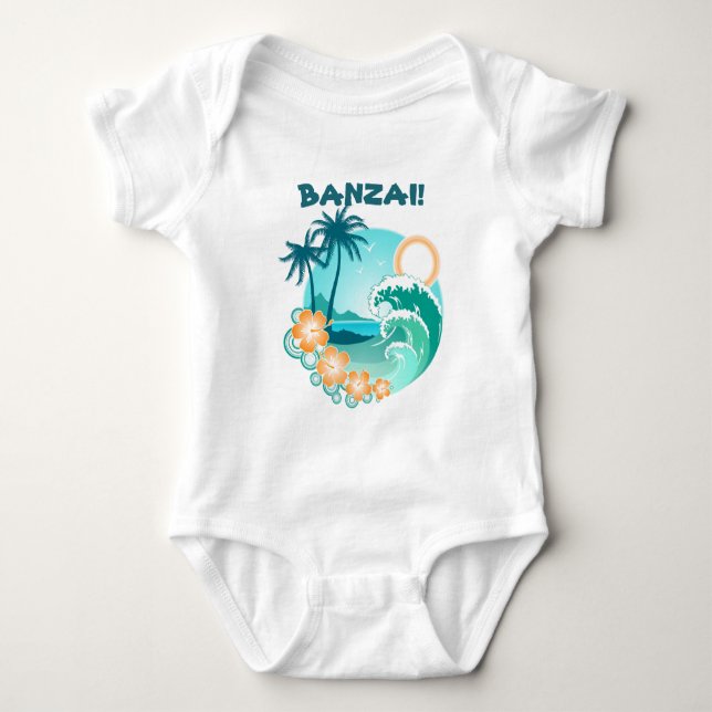 Body Para Bebê Banzai Surfing (Frente)