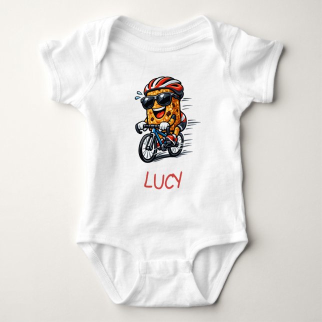 Body Para Bebê Bar de Café da Manhã de Ciclismo (Frente)