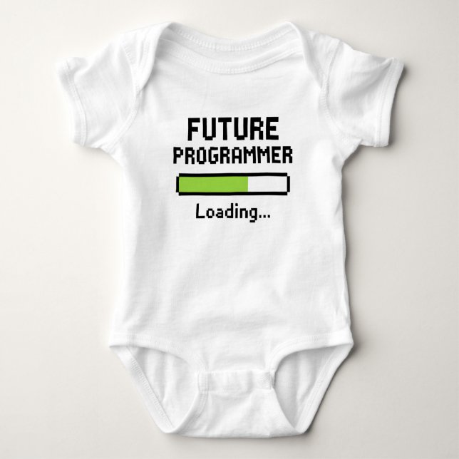 Body Para Bebê Bar Futuro de Carregamento de Pixel do Programador (Frente)