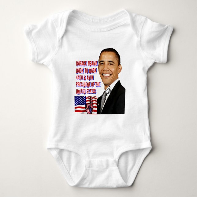 Body Para Bebê Barack Obama, De Volta Para Trás_ (Frente)
