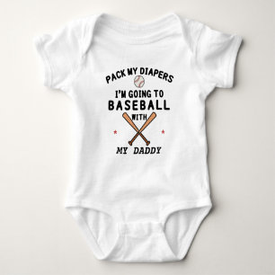 Body Para Bebê Baseball com Pai Pai de beisebol Baseball