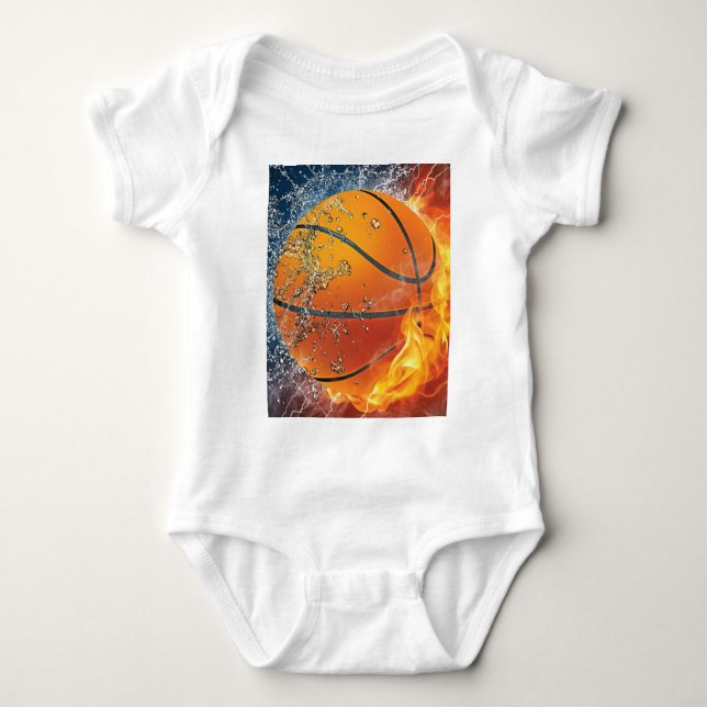Body Para Bebê Basquete flamejante (Frente)
