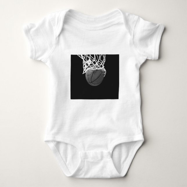 Body Para Bebê Basquete preto e branco (Frente)