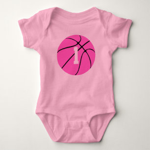 Body Para Bebê Basquetebol cor-de-rosa