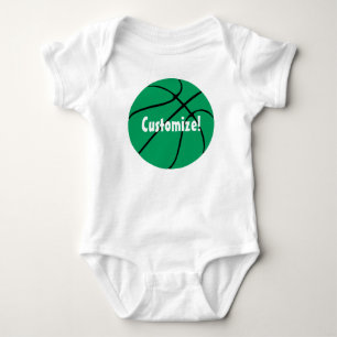 Body Para Bebê Basquetebol feito sob encomenda do verde do texto