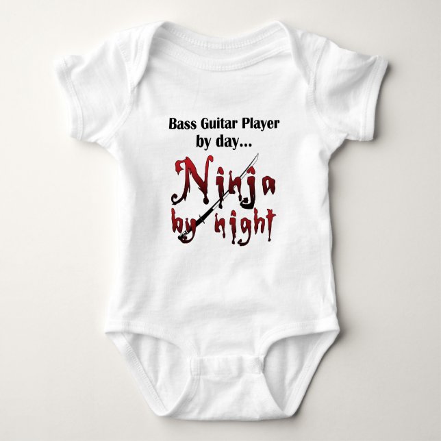 Body Para Bebê Bass Guitar Ninja (Frente)