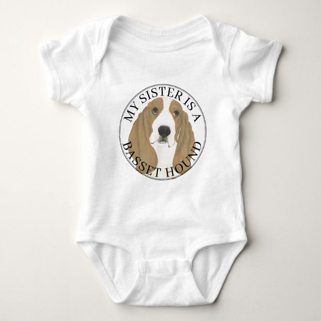 Body Para Bebê Basset Hound Big Sister (Frente)