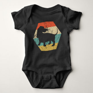 Body Para Bebê Basset Hound Dog Breed Retro Distressed Hexagon