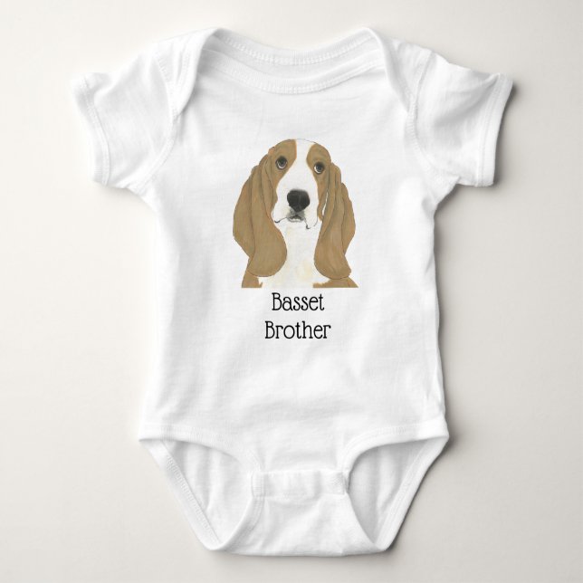 Body Para Bebê Basset Hound Personalizável (Frente)