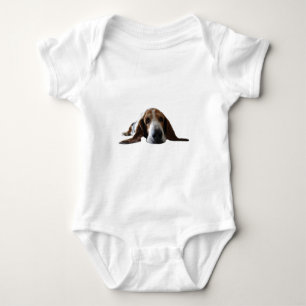 Body Para Bebê Basset Hound que encontra-se para baixo