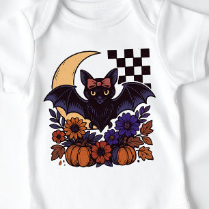Body Para Bebê Bat De Halloween Com Estética Gótica Da Lua