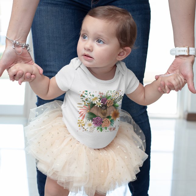 Body Para Bebê Bat Flowers Floral Botânica (Criador carregado)