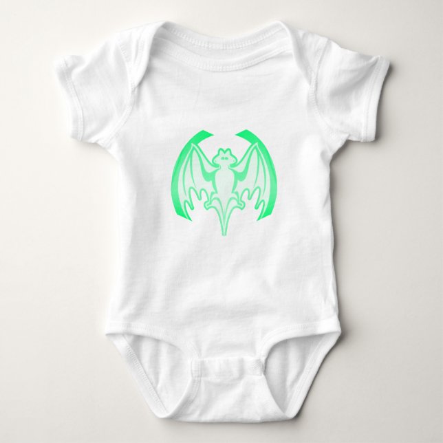 Body Para Bebê Bat Green Inv The MUSEUM Zazzle Gifts (Frente)