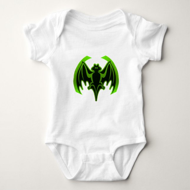 Body Para Bebê Bat Green MUSEUM Zazzle Gifts (Frente)