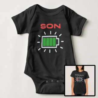 Body Para Bebê Bateria de Mãe e Filho