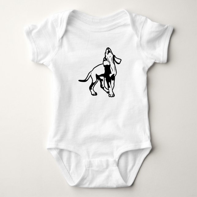Body Para Bebê Batida de Coonhound Puppy Bebê Bodô (Frente)