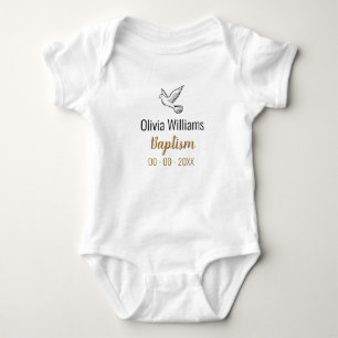 Body Para Bebê Batismo com Dove Keepsasaame Bebê Bodysim
