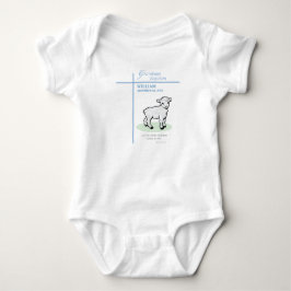 Body Para Bebê Batismo do Neto Azul Cordeiro Personalizado