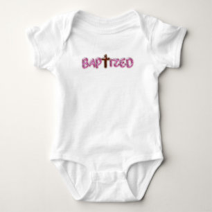 Body Para Bebê Batizado - Fato de Bebê Cruzado Rosa - Presente Ba