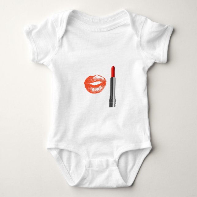 Body Para Bebê batom e lábios (Frente)