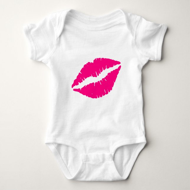 Body Para Bebê Batom rosa arte pop (Frente)