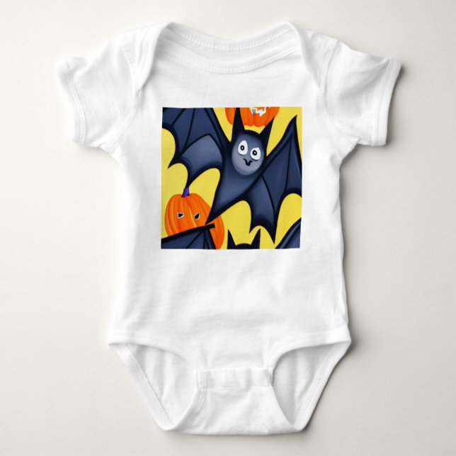 Body Para Bebê Bats e Pumpkins (Frente)